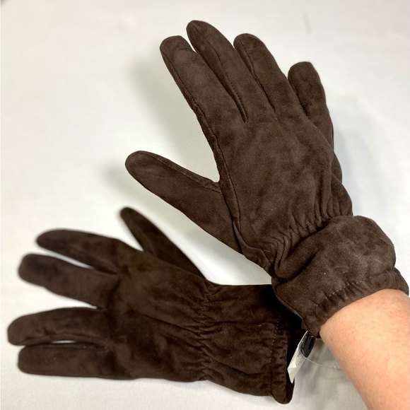 Zara Suede Gloves In Brown Unusex - Picture 3 of 12